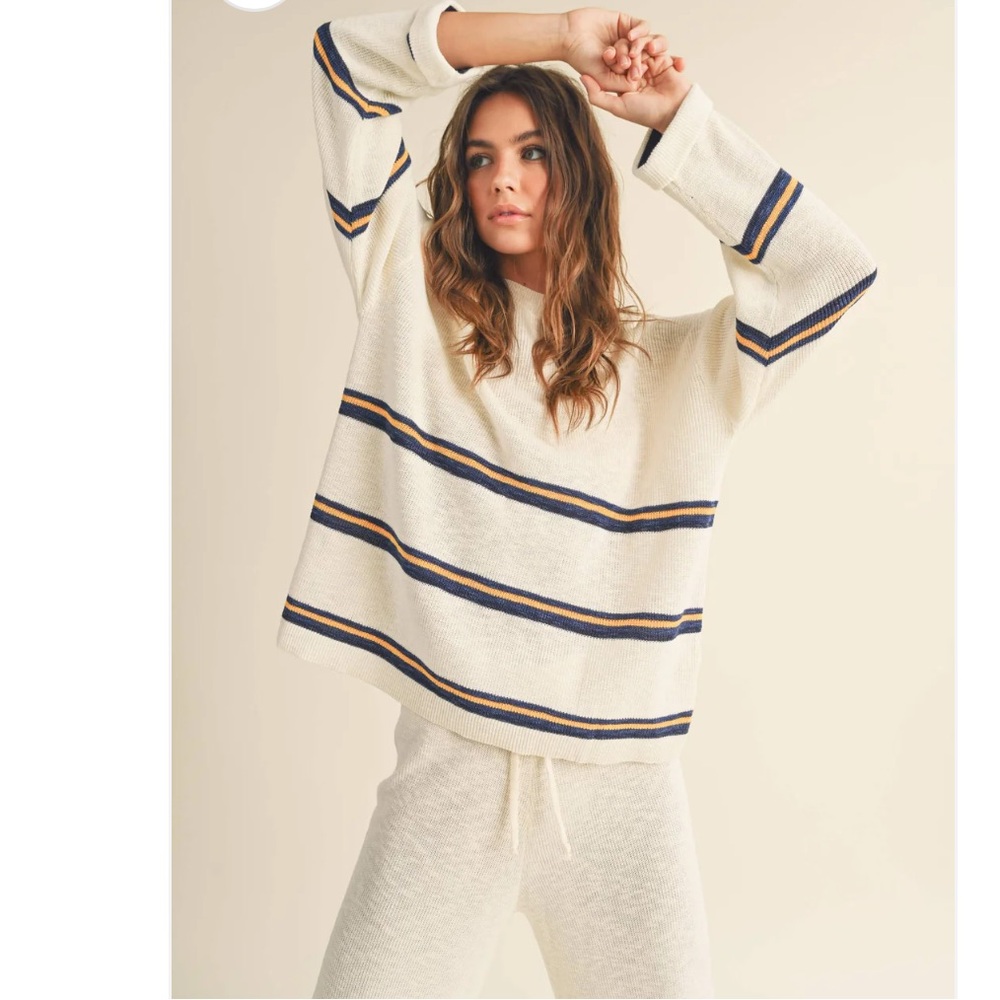 Miou muse Beach Striped Sweater Oversized